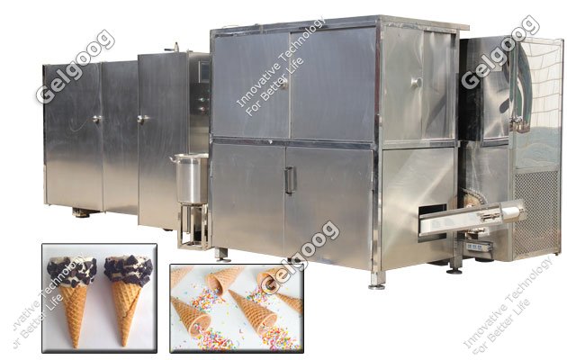 línea de producción de cono de helado